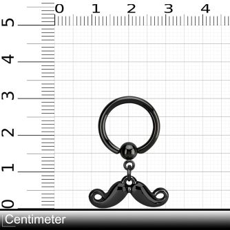 bcrts518 aro bola presion acero 316l pvd negro colgante bigote mayorista