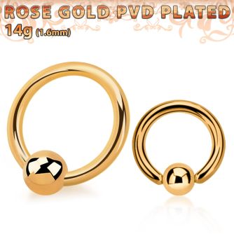 bcrtt aro bola presion acero quirurgico pvd oro rosa bola 4mm al por mayor