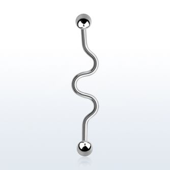 bda14 barbell industrial zig zag acero quirurgico bolas 5mm distribuidor