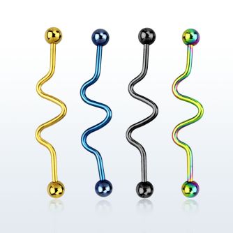 bdat14 barbell industrial zig zag acero quirurgico anodizado bolas 5mm mayorista