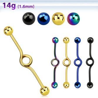 bdbt14 anodized 316l steel industrial loop barbell w 5mm ball