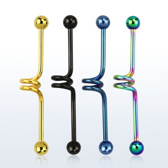 bdct14 barbell industrial espiral acero quirurgico anodizado bolas 5mm distribuidor