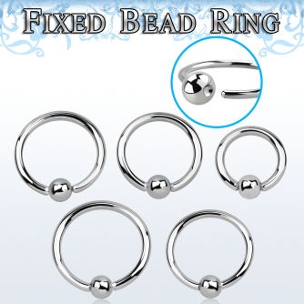 bedr16 surgical steel fixed bead ring, 16g (1.2mm) w a 3mm ball
