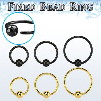 bedrt20g anodized steel fixed bead ring, 20g w a 3mm ball