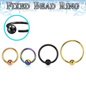 bedrt20m anodized steel fixed bead ring, 20g w a 2.5mm ball