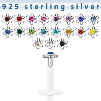 bilbfw labret bio flexible transparente plata esterlina flor alambre cristal centro distribuidor mayorista