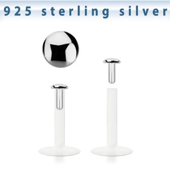 bilbrd labret bio flexible 2mm bola presion plata 925 redonda plana distribuidor mayorista