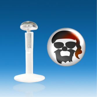 bilg7 labret bio flexible transparente plata esterlina presion 3mm logo cabeza pirata distribuidor