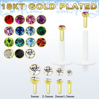 bilrg clear bio flexible labret colored crystal