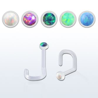 binswo piercing nariz l bio flexible transparente 1mm opalo redondo 1 5mm venta