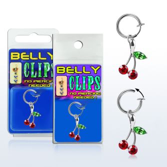 blcp2 piercing falso clip ombligo pendiente cereza rodio 1 pieza al por mayor