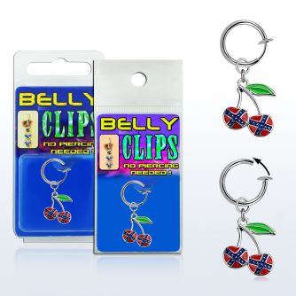 blcp504 piercing falso clip ombligo cerezas s pintadas colores bandera confederada 1 pieza distribuidor