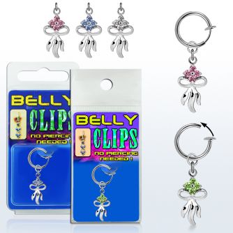 blcp508 piercing falso clip ombligo flor arco colgados 1 pieza mayorista