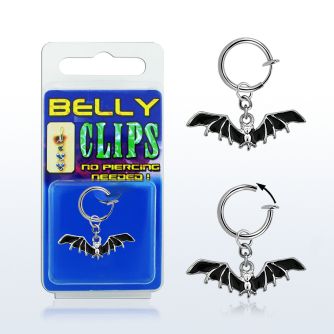 blcp569 piercing falso clip ombligo gato negro colgado 1 pieza mayorista