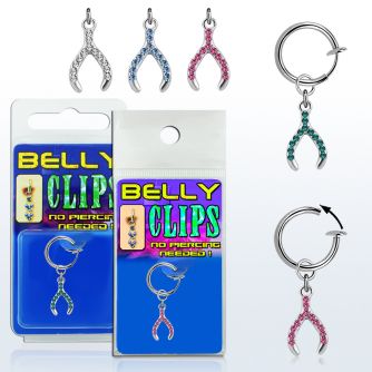 blcp669 piercing falso clip ombligo hueso deseo cristal colgado 1 pieza venta