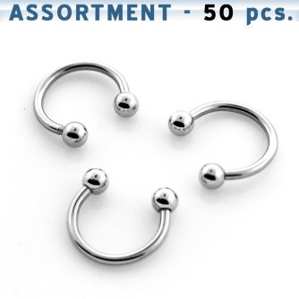 blk113 surtido piercings 50 barbells circulares acero quirurgico bolas 4mm distribuidor mayorista