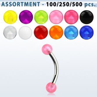 blk139 surtido piercings surtido bananas ceja acero quirurgico bolas acrilico uv 3mm 8mm venta