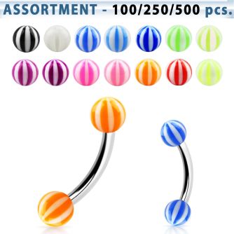 blk144 surtido piercings surtido bananas ceja acero quirurgico bolas acrilicas cuadros 3mm 8mm distribuidor