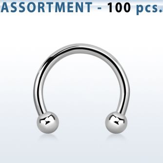 blk22b surtido piercings 100 barbells circulares ceja acero quirurgico bolas 2 5mm distribuidor mayorista