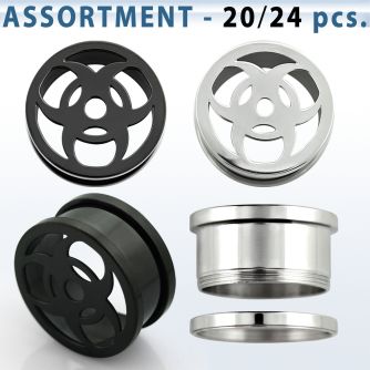 blk306 polished anodized screwfit tunnel w biohazard logo