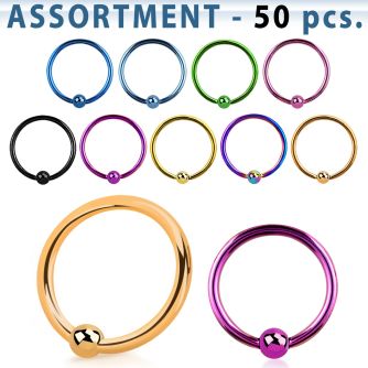 blk385 top pvd plated 316l steel closure ring w 2 5mm ball