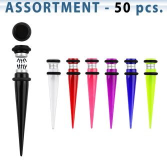 blk420 surtido piercings 50 expansores falsos magneticos acrilico uv anillos goma mayorista