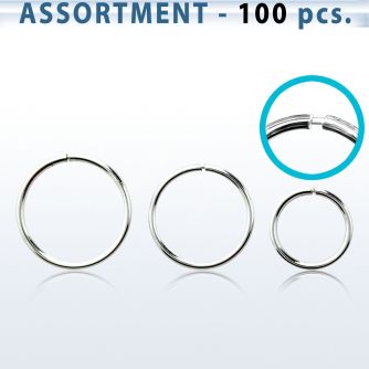 blk435 bulk 925 sterling silver seamless nose hoops 1mm