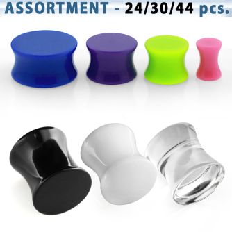 blk441 acrylic double flared saddle plug in solid color