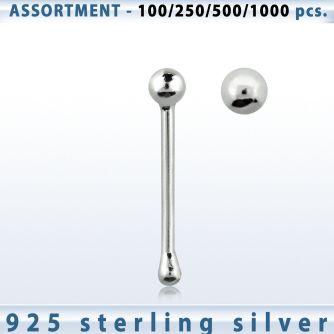 blk444 surtido por mayor piercings nariz plata piercings nariz hueso plata esterlina 925 0 6mm bola 1 5mm distribuidor mayorista