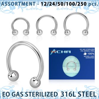 blk474 surtido piercings surtido 250 50 piercings esterilizados barbells circulares acero quirurgico 316l bolas 3mm 6mm 14mm distribuidor
