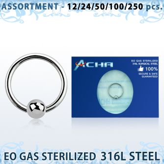 blk478 sterilized 1mm 316l steel ball closure with 3mm ball