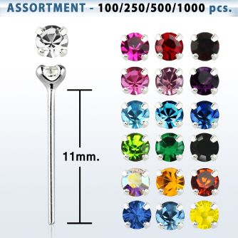 blk500 surtido por mayorpiercing nariz doblar tu mismo plata esterlina 925 0 6mm cristal redondo 2mm distribuidor