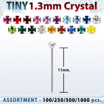 blk525 surtido por mayorpiercing nariz doblar tu mismo plata esterlina 925 0 6mm cristal redondo 1 25mm al por mayor