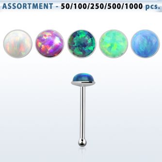 blk568 surtido por mayor piercings nariz plata piercings nariz hueso plata 925 0 6mm opalos sinteticos redondos 2 5mm distribuidor