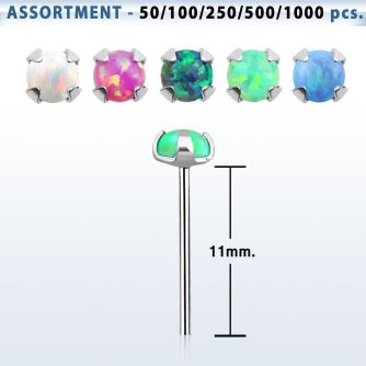 blk576 surtido por mayorpiercing nariz doblar tu mismo plata esterlina 925 0 6mm opalo redondo 2 5mm mayorista