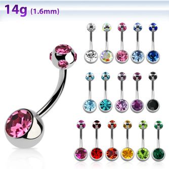 bn2cgmj 316l steel belly banana w 8mm bezel ball 5mm ball