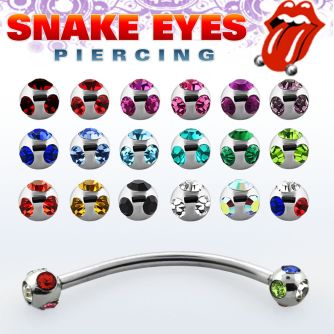 bnecl banana acero quirurgico piercing ojos serpiente bolas multi joya 3mm 16mm al por mayor