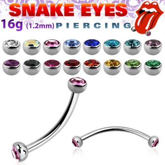 bnehjbl 316l steel snake tongue banana w 3mm bezel balls
