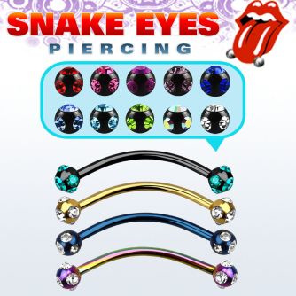 bnekcl banana piercing ojo serpiente acero quirurgico anodizado bolas joya engasta bisel 3mm distribuidor mayorista