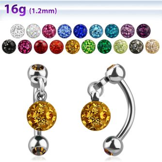 bner7 banana ceja acero quirurgico bolas joya engasta bisel 3mm 4mm multi cristal ferido 8mm al por mayor