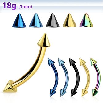 bnetcn2 banana ceja acero quirurgico anodizado 1mm conos 2mm venta