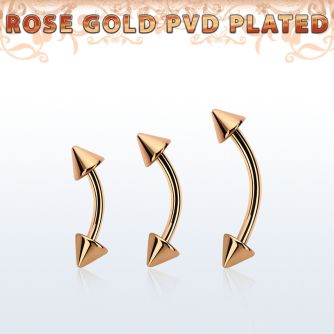 bnettcn4 banana ceja acero 316l pvd oro rosa conos 4mm venta