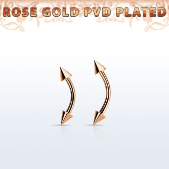 bnettcn banana ceja acero quirurgico pvd oro rosa conos 3mm distribuidor mayorista