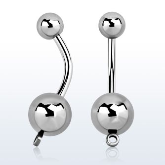 bngh piercing ombligo acero quirurgico bolas acero liso 8mm 5mm gancho conectar las partes s distribuidor