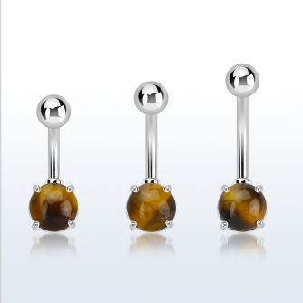 bnrdtg piercing ombligo acero quirurgico redonda 7mm ojo tigre venta