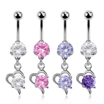 bnrz9 piercing ombligo acero quirurgico zirconia 8mm colgante corazon zirconia redonda 38 10mm distribuidor