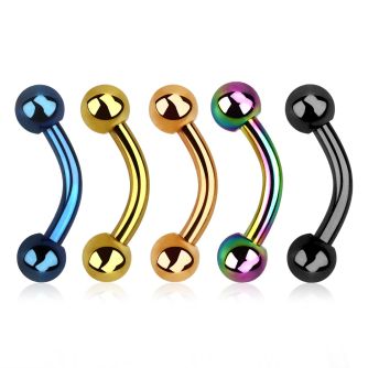 bntb4 anodized 316l steel belly banana with 4mm ball