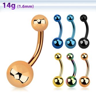 bntg anodized 316l steel belly banana with 5 8mm ball