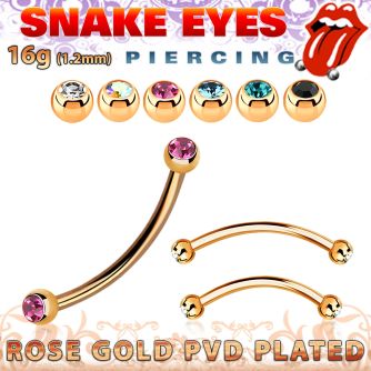 bnttj25l piercing tipo snake bite acero 316l pvd oro rosa bolas 2 5mm joya bisel distribuidor