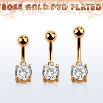 bnttrdz banana ombligo acero quirurgico oro rosa redonda zirconia redonda 7mm el engaste esta hecho laton oro rosa distribuidor